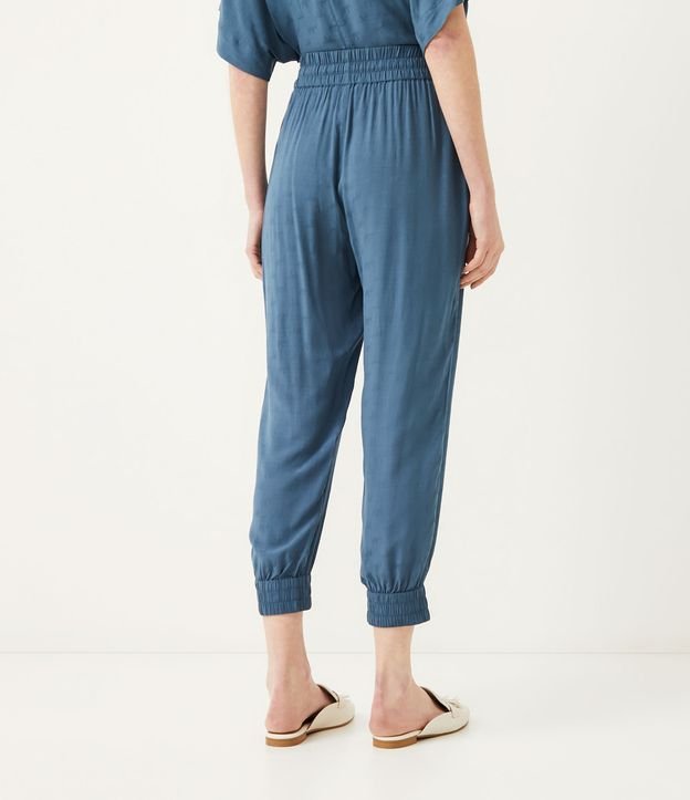 Pantalón Jogger en Viscosa con Estampado Elefantes Azul 3