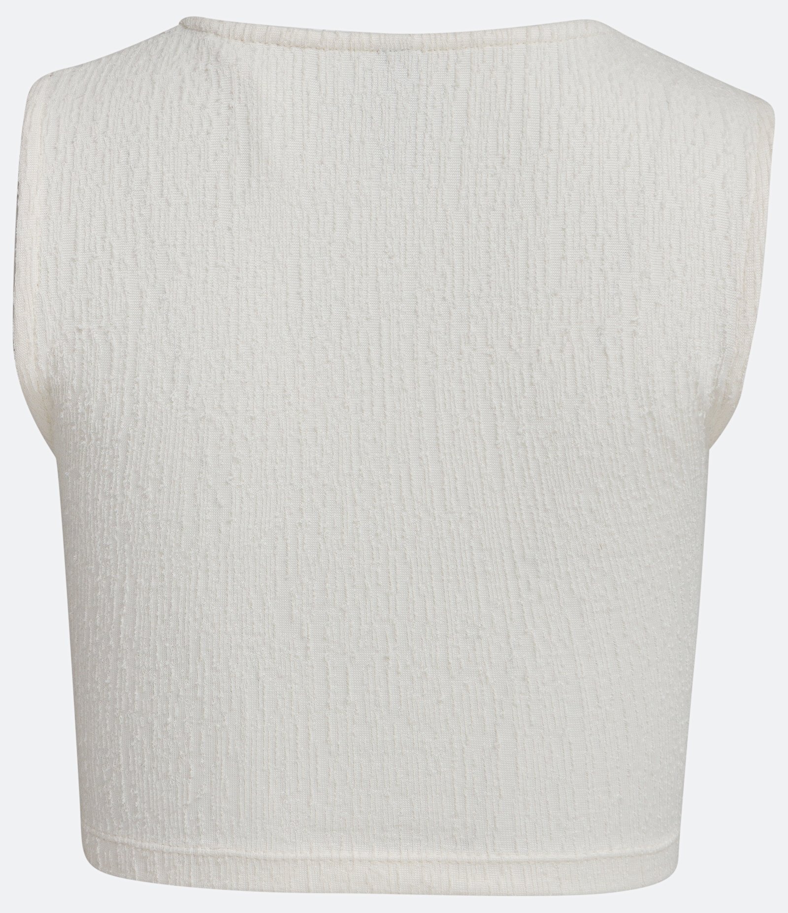 Blusa Regata Cropped Transpassada e Texturizada Branco 6