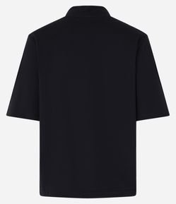 Camiseta em Algodão com Golinha Alta e Manga Curta