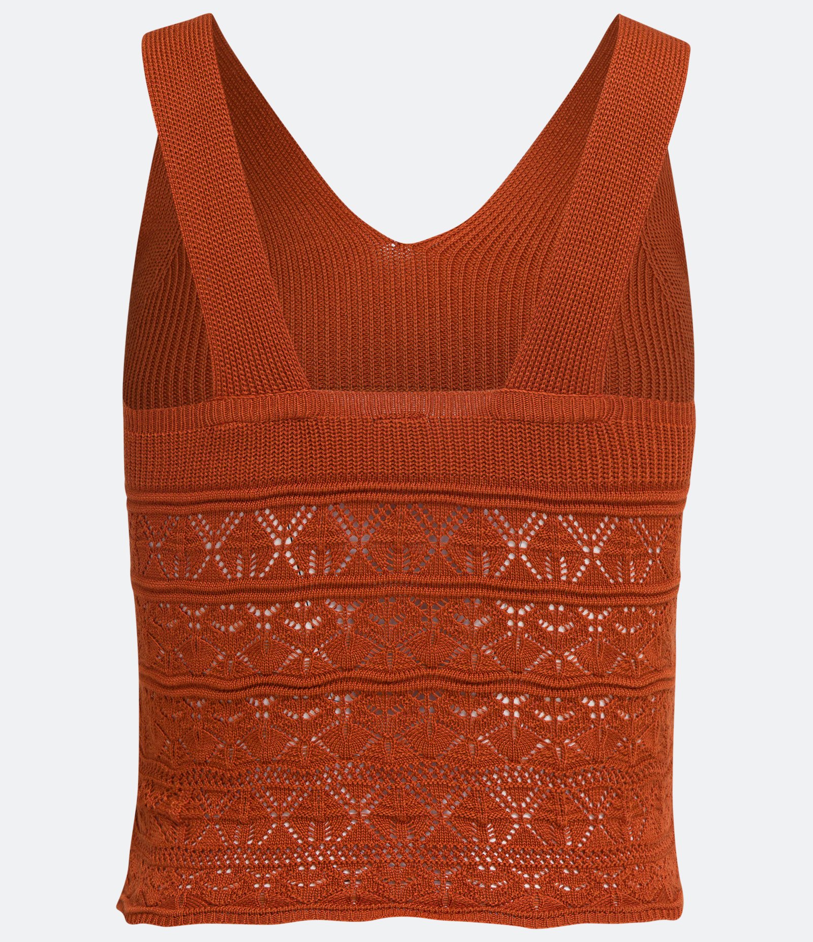 Blusa Regata em Tricô com Pontos Diferenciados Marrom 6