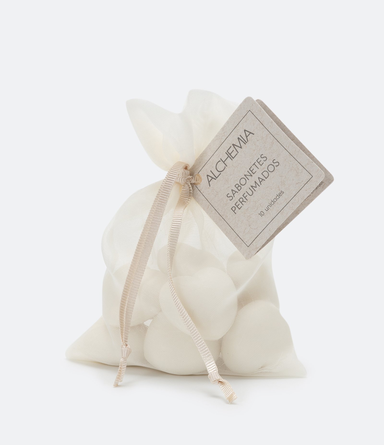 Sache de Organza com 10 Sabonetes Coração de 9g cada Alchemia U 1