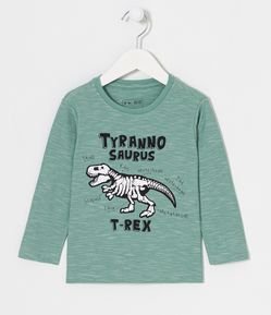 Camiseta Infantil com Estampa de Dino Esqueleto - Tam 1 a 5 anos