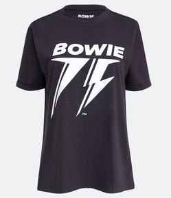 Blusa Alongada em Algodão com Estampa David Bowie