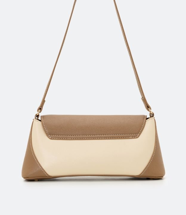 Bolso Shoulder Baguette Bicolor Beige 4