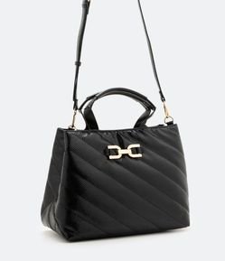 Bolsa Satchel com Alça Transversal e Textura Cobra