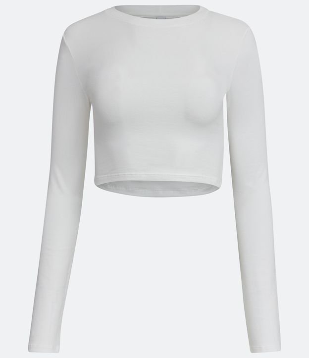 Blusa <em></img>cropped</em> branca, da Renner