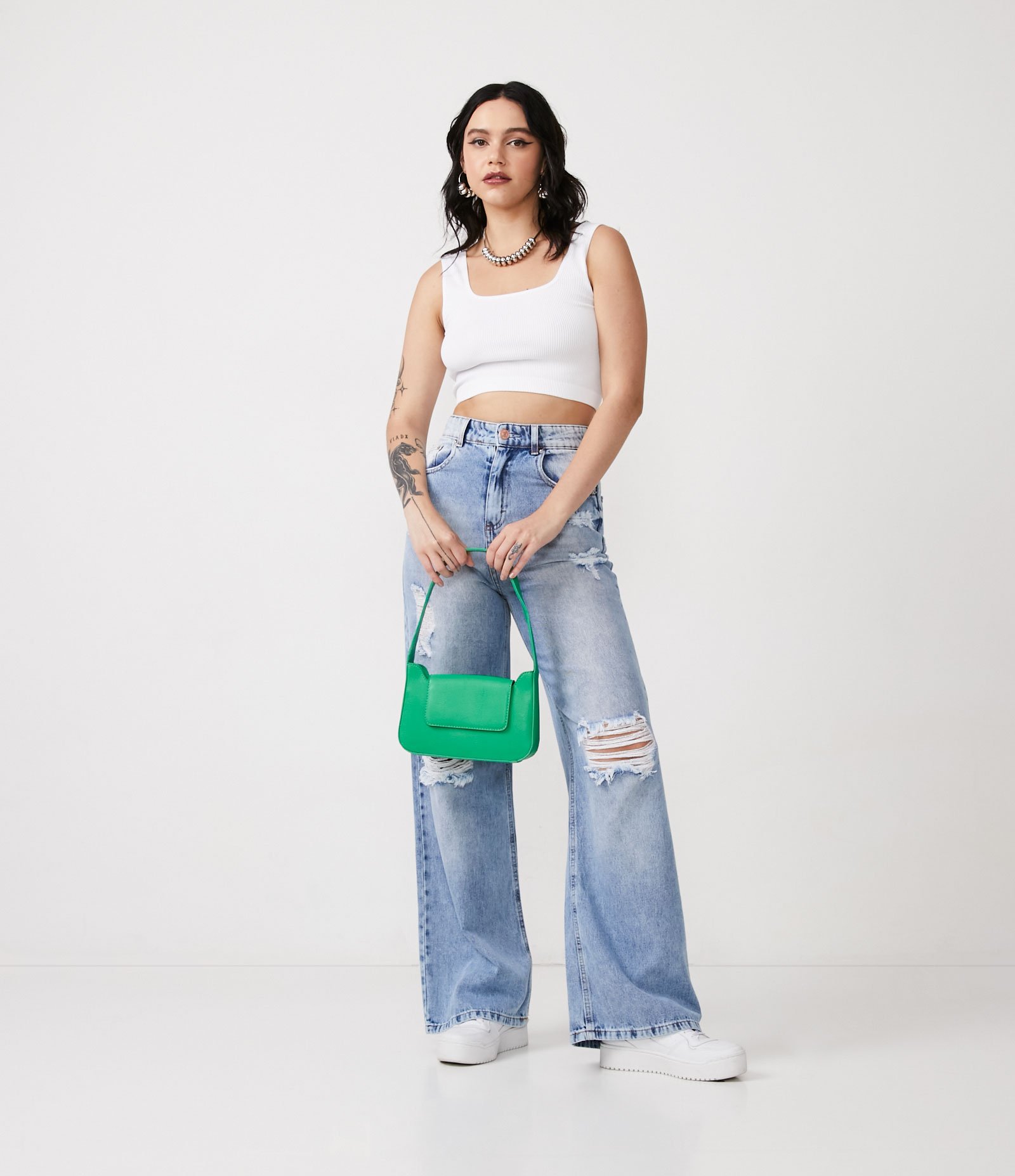 Blusa Regata Cropped Básica em Poliamida Canelada sem Costura 2