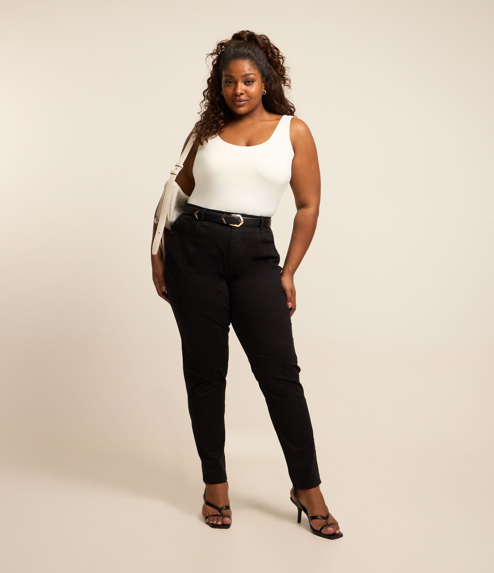 Calça Skinny Básica em Sarja Curve & Plus Size Preto 1