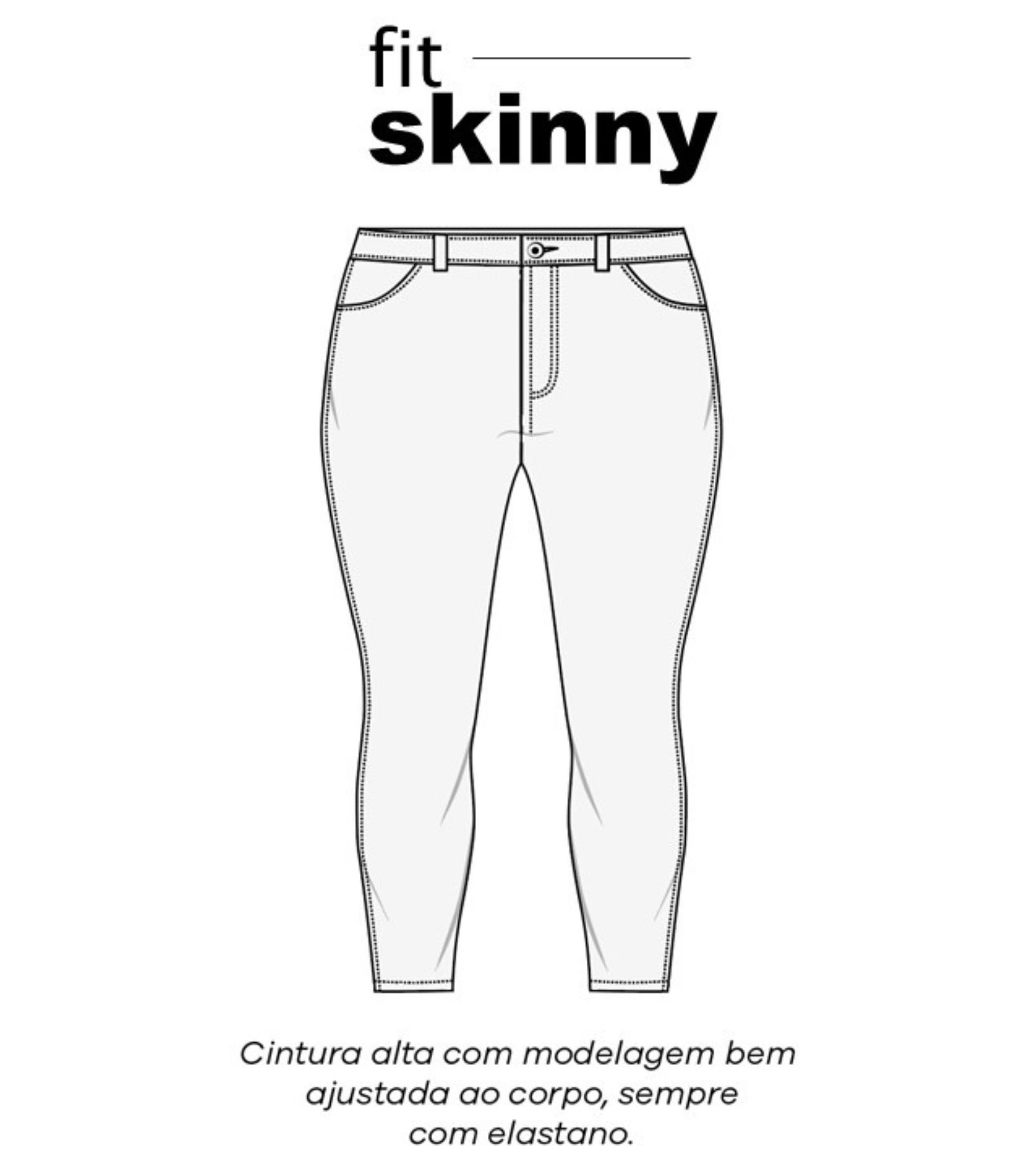 Calça Skinny Básica em Sarja Curve & Plus Size Preto 10