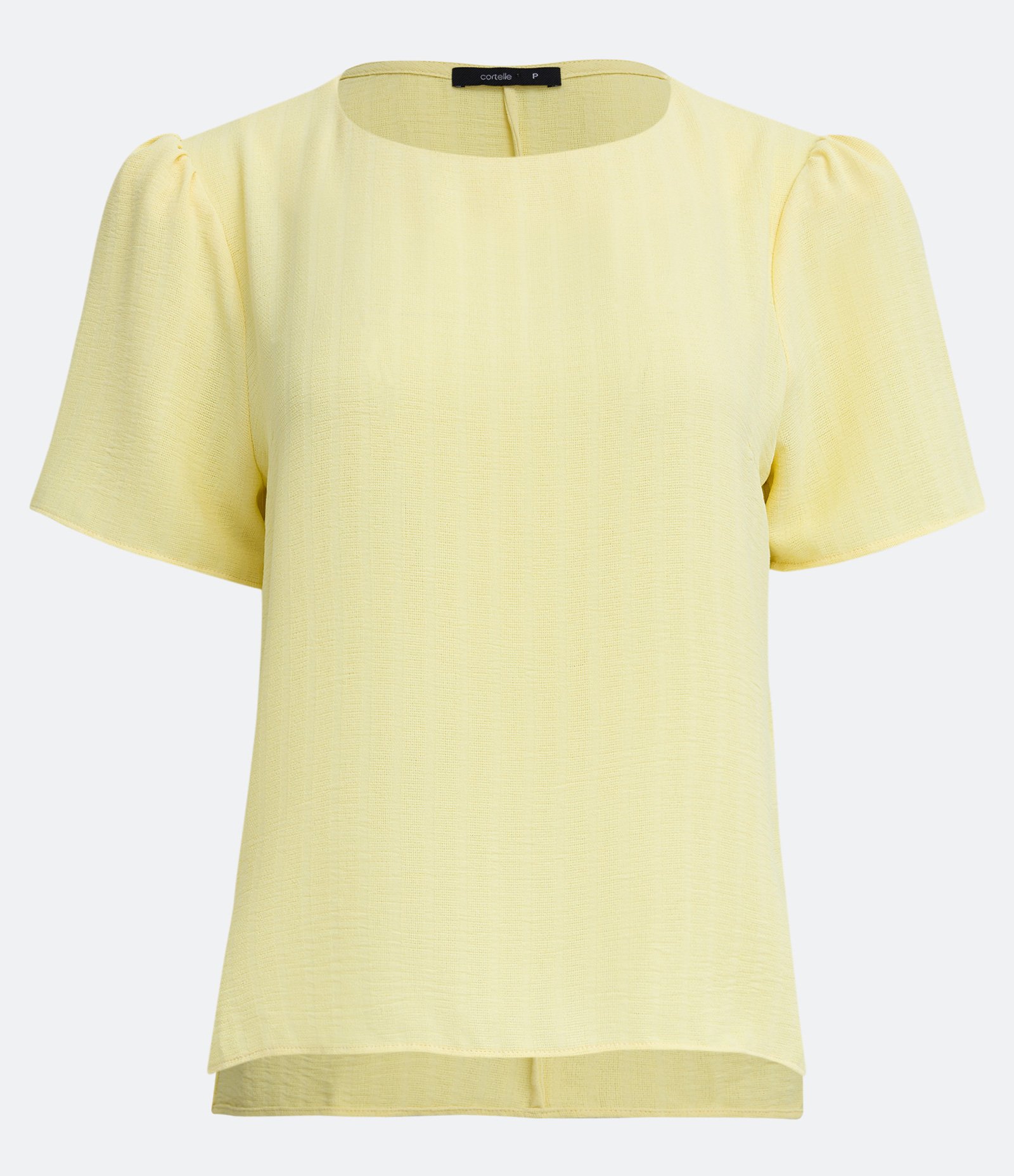 Blusa Texturizada com Manga Bufante e Barra Mullet Amarelo 5