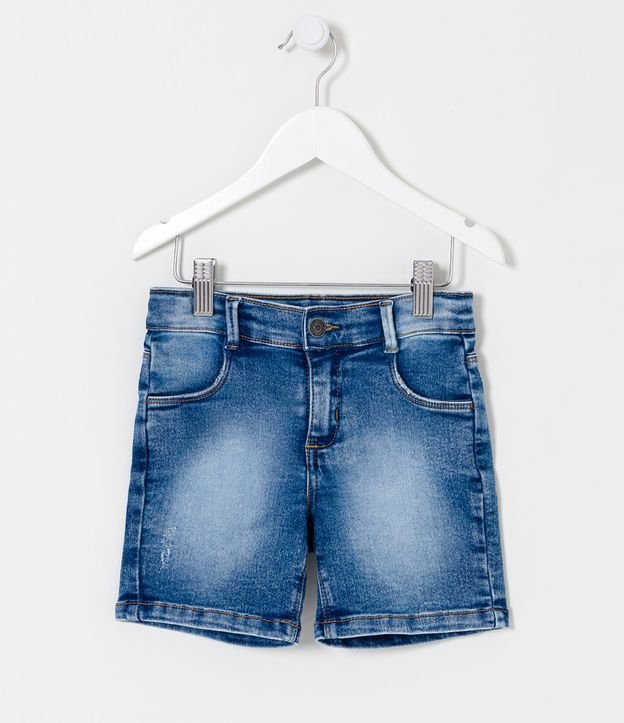 Bermuda Infantil em Jeans com Puídos - Tam 1 a 5 anos