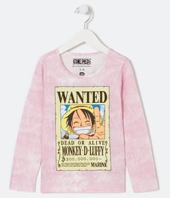 Blusa Infantil Tie Dye com Estampa One Piece - Tam 5 a 14 anos