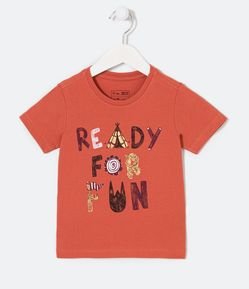 Camiseta Infantil com Estampa Ready For Fun - Tam 1 a 5 anos