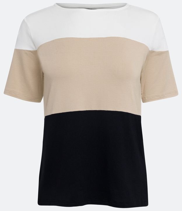 Blusa em Viscolycra com Manga Curta e Color Block