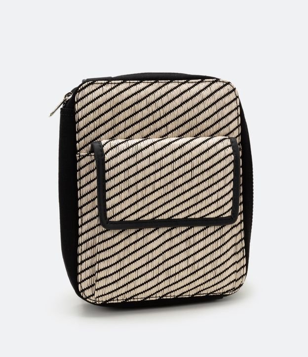 Bolsa Mini Bag com Alça e Bolso em Textura Treliça