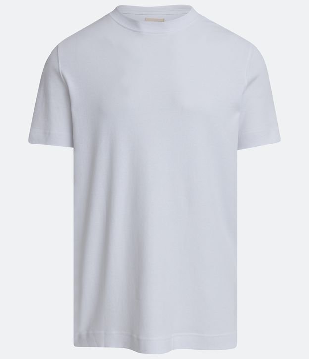 Camiseta Regular em Algodão com Manga Curta Branco 5