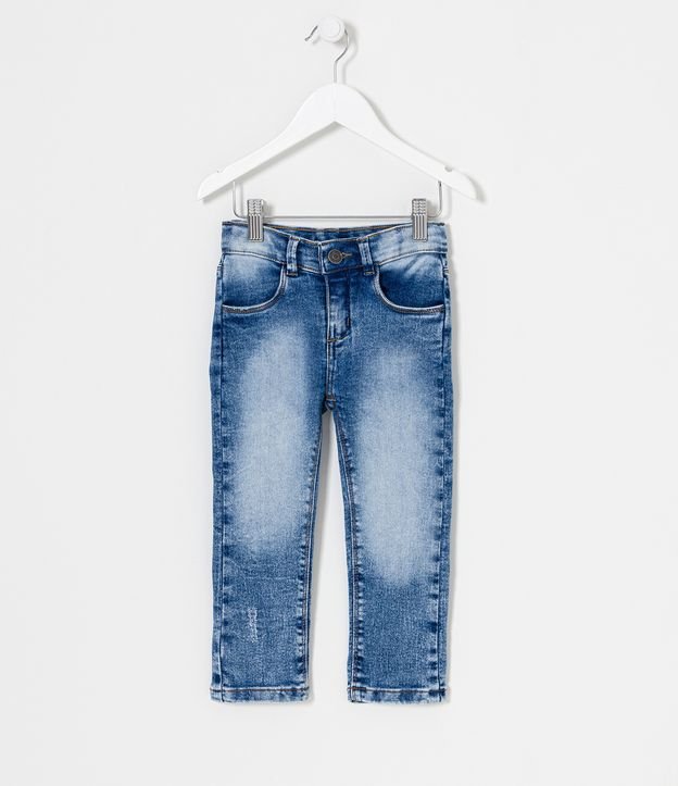 Calça Infantil em Jeans com Puídos - Tam 1 a 5 anos