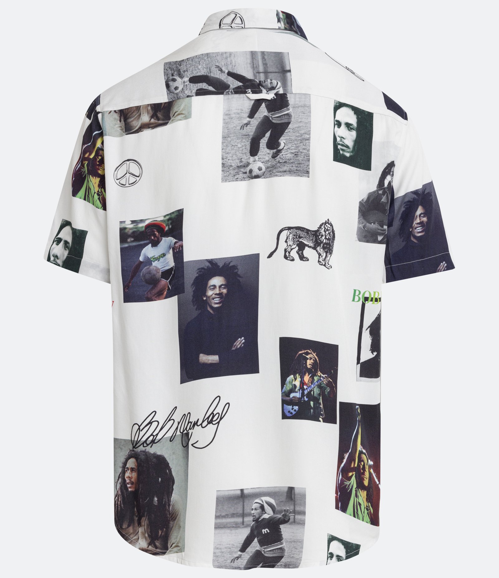 Camisa Manga Curta em Viscose com Estampa do Bob Marley Branco 2