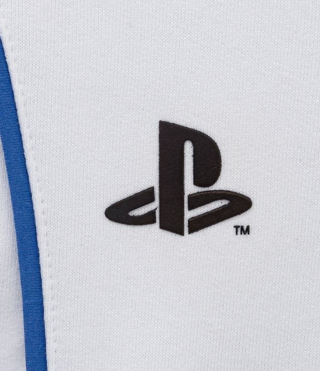 Blusão Infantil com Capuz e Estampa PlayStation - Tam 9 a 14 anos Branco 3