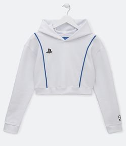 Blusão Infantil com Capuz e Estampa PlayStation - Tam 9 a 14 anos
