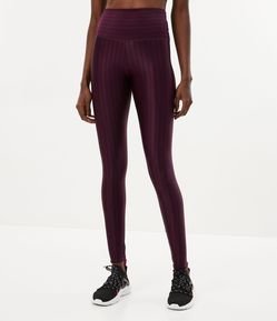 Calça Legging Esportiva em Poliamida Texturizada com Brilho e Cós Alto
