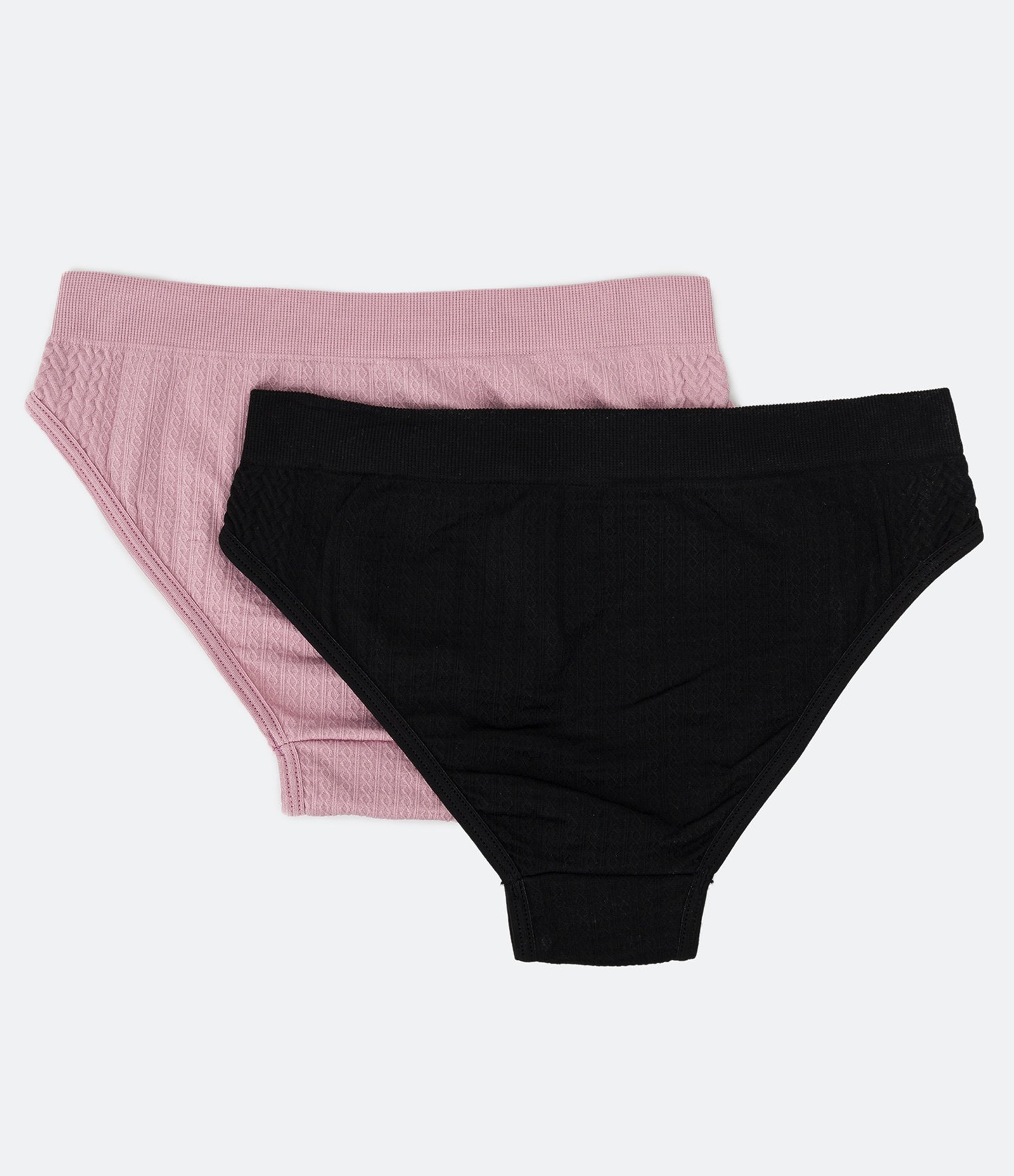 Kit 02 Calcinhas Biquíni em Poliamida Texturizada DelRio Rosa/Preto 2