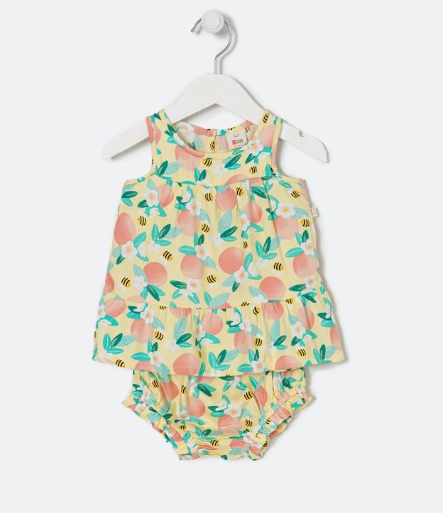 Conjunto Infantil com Estampa Frutinhas- Tam 3 a 18 meses