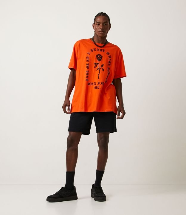 Bermuda em Sarja com Cós Elástico e Amarração