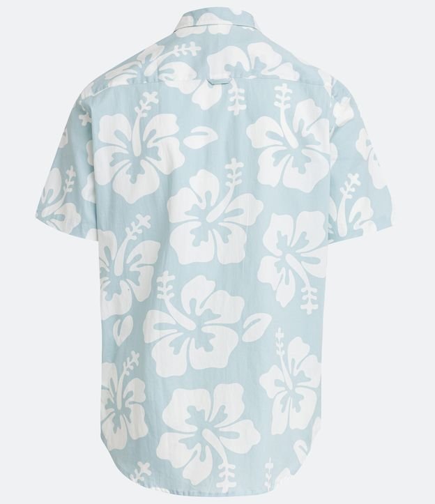 Camisa Manga Corta en Algodón con Estampado Floral Verde 7