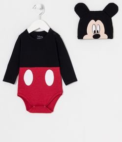 Body Infantil Fantasia Mickey - Tam 0 a 18 meses