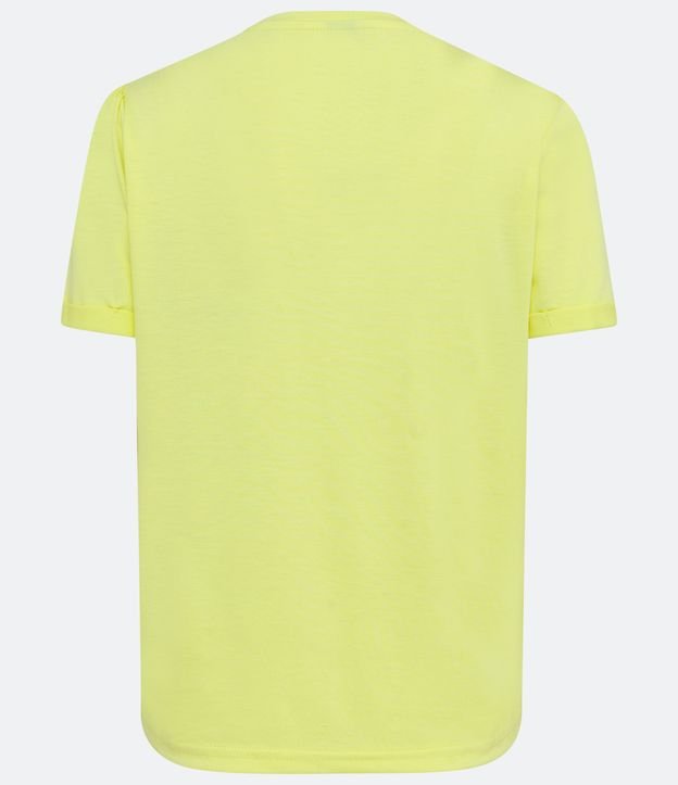 Blusa Manga Corta en Viscolycra con Aplicación de Corazones Amarillo 6