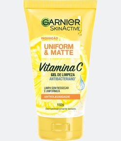 Gel de Limpeza Facial Antibacteriano Garnier Uniform & Matte Vitamina C