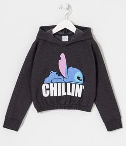 Blusão Infantil em Moletom com Estampa do Stitch - Tam 5 a 14 anos