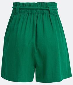 Short Clochard em Viscolinho com Cinto Corda