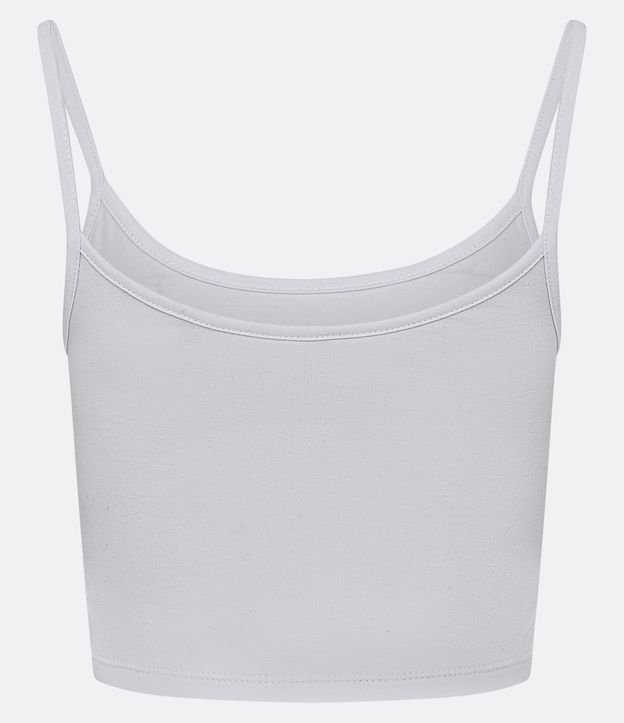 Blusa Musculosa Cropped en Algodón con Breteles Finos Blanco 6