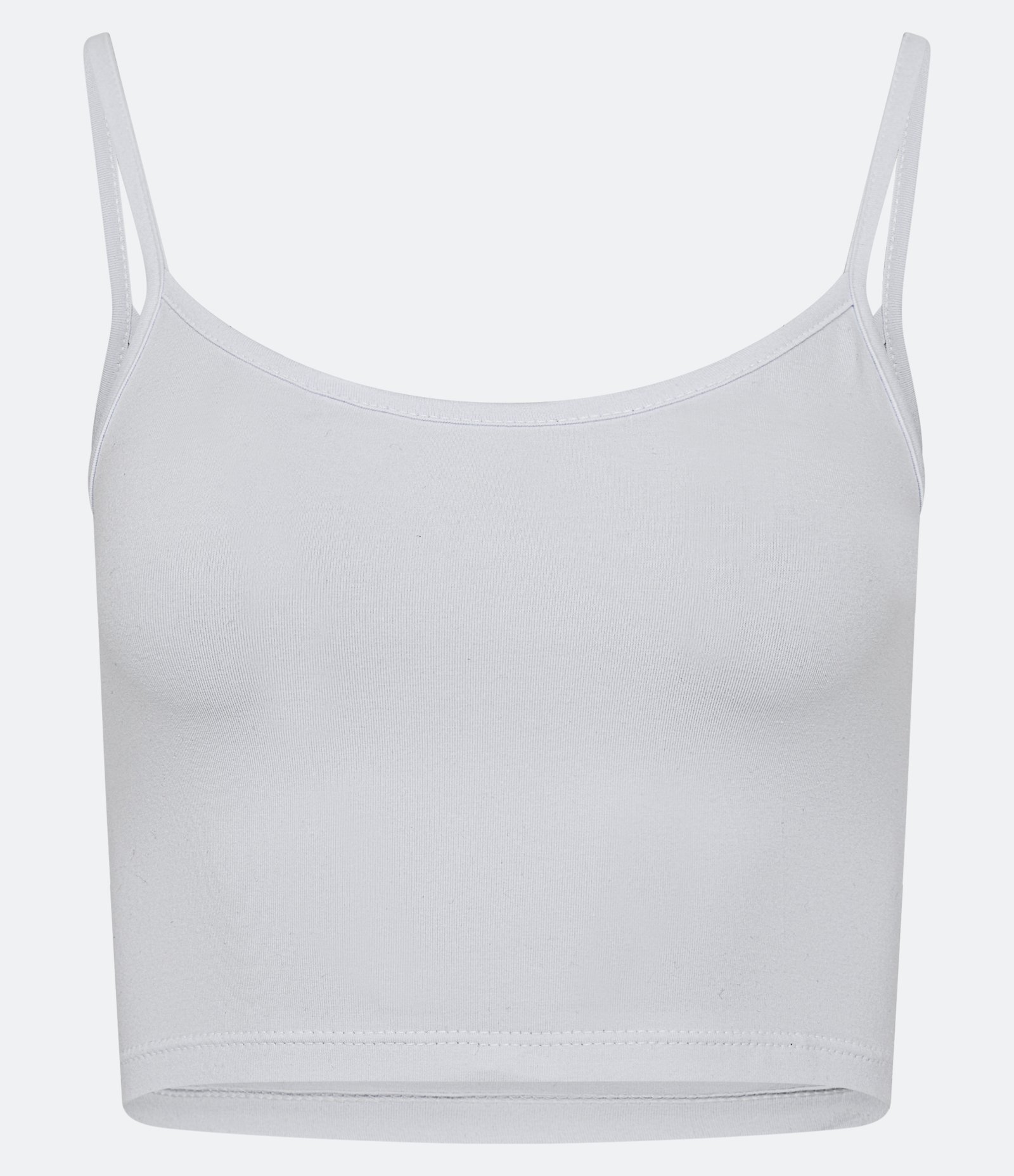 Blusinha de Alça Cropped em Cotton Branco 1