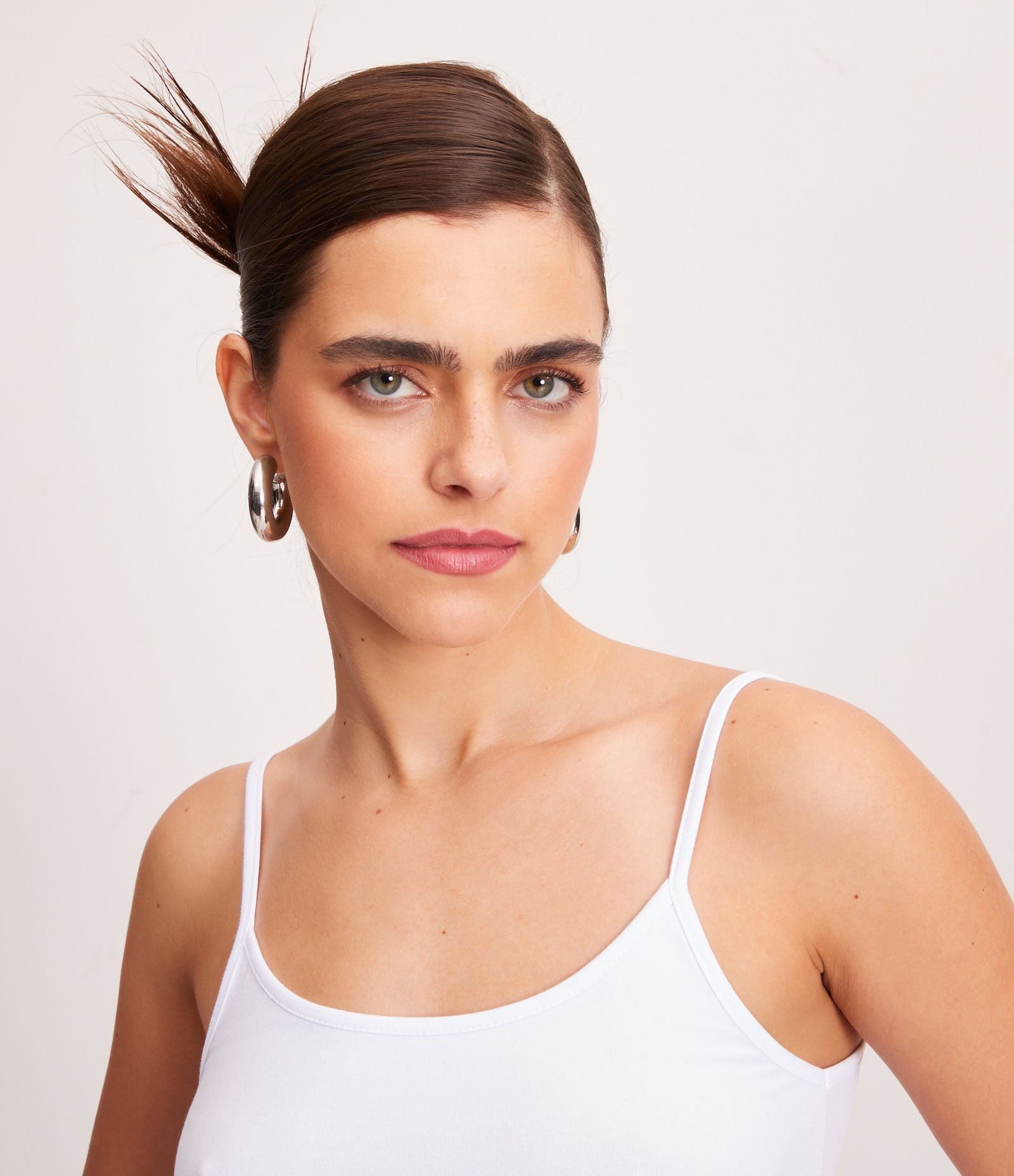 Blusinha de Alça Cropped em Cotton Branco 4