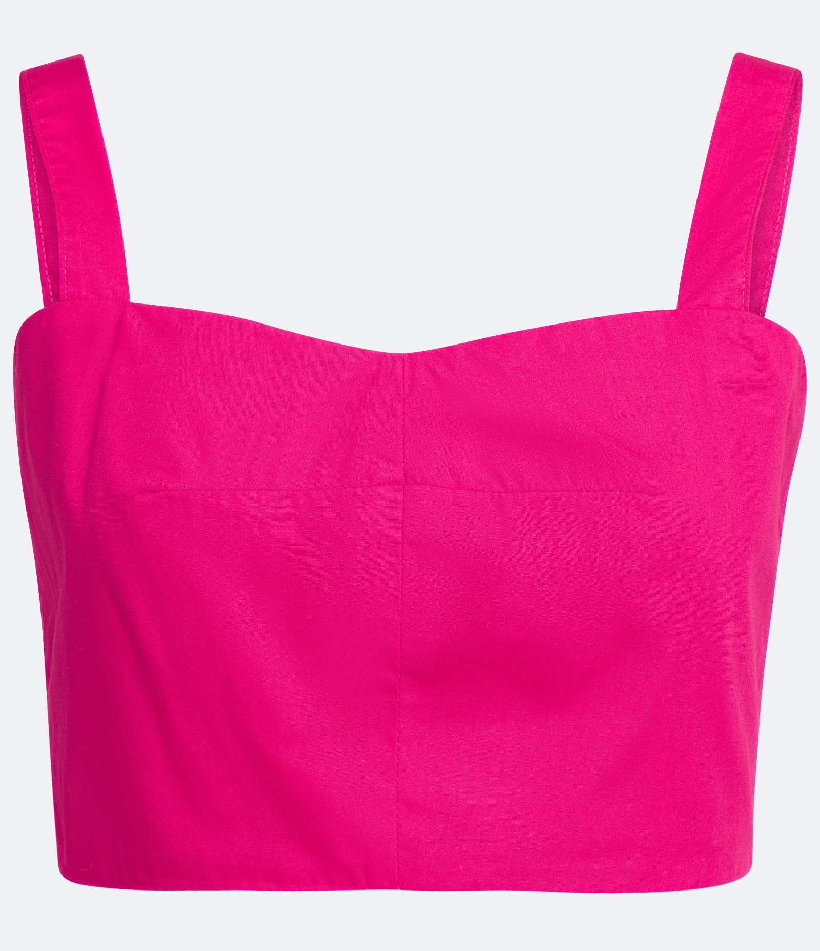Blusa Regata Cropped em Tricoline com Lastex nas Costas Rosa 5