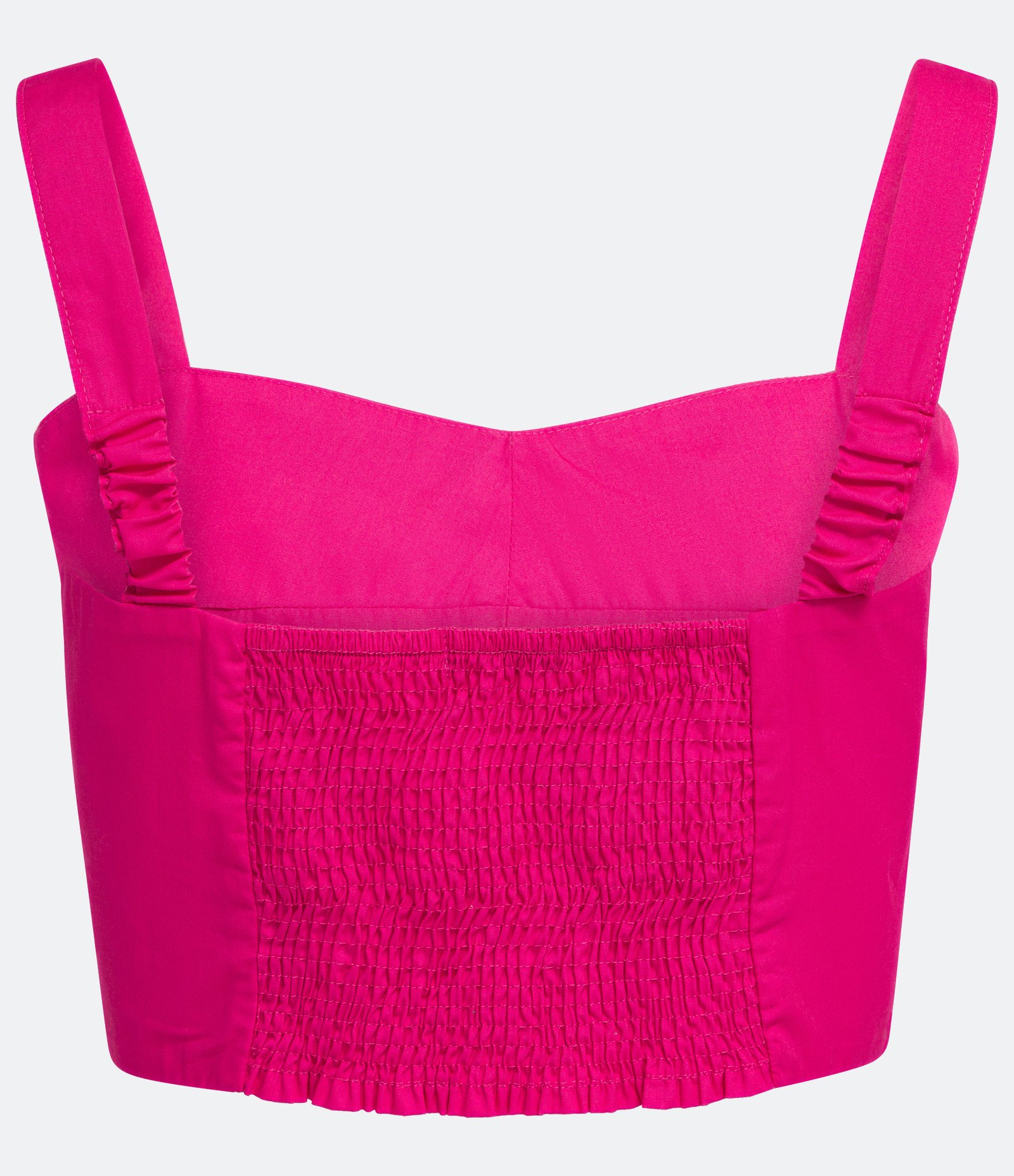 Blusa Regata Cropped em Tricoline com Lastex nas Costas Rosa 6