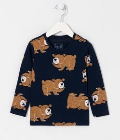 Camiseta Infantil com Estampa de Ursos - Tam 1 a 4 anos