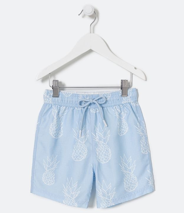 Bermuda de Banho Infantil Estampado Abacaxi - Tam 5 a 14 Anos