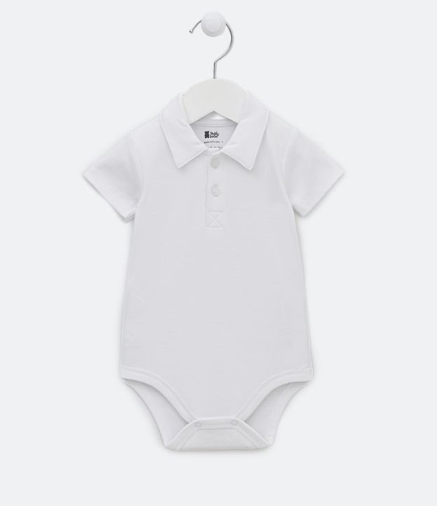 Body Infantil con Cuello Polo - Talle 0 a 18 meses Blanco 1