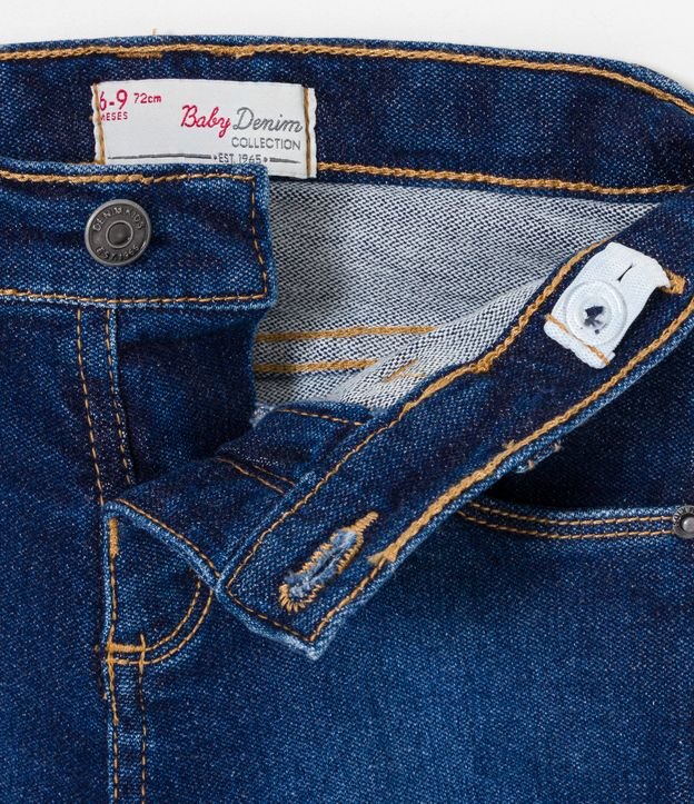 Bermuda Infantil em Jeans com Suspensório - Tam 0 a 18 meses Azul 5