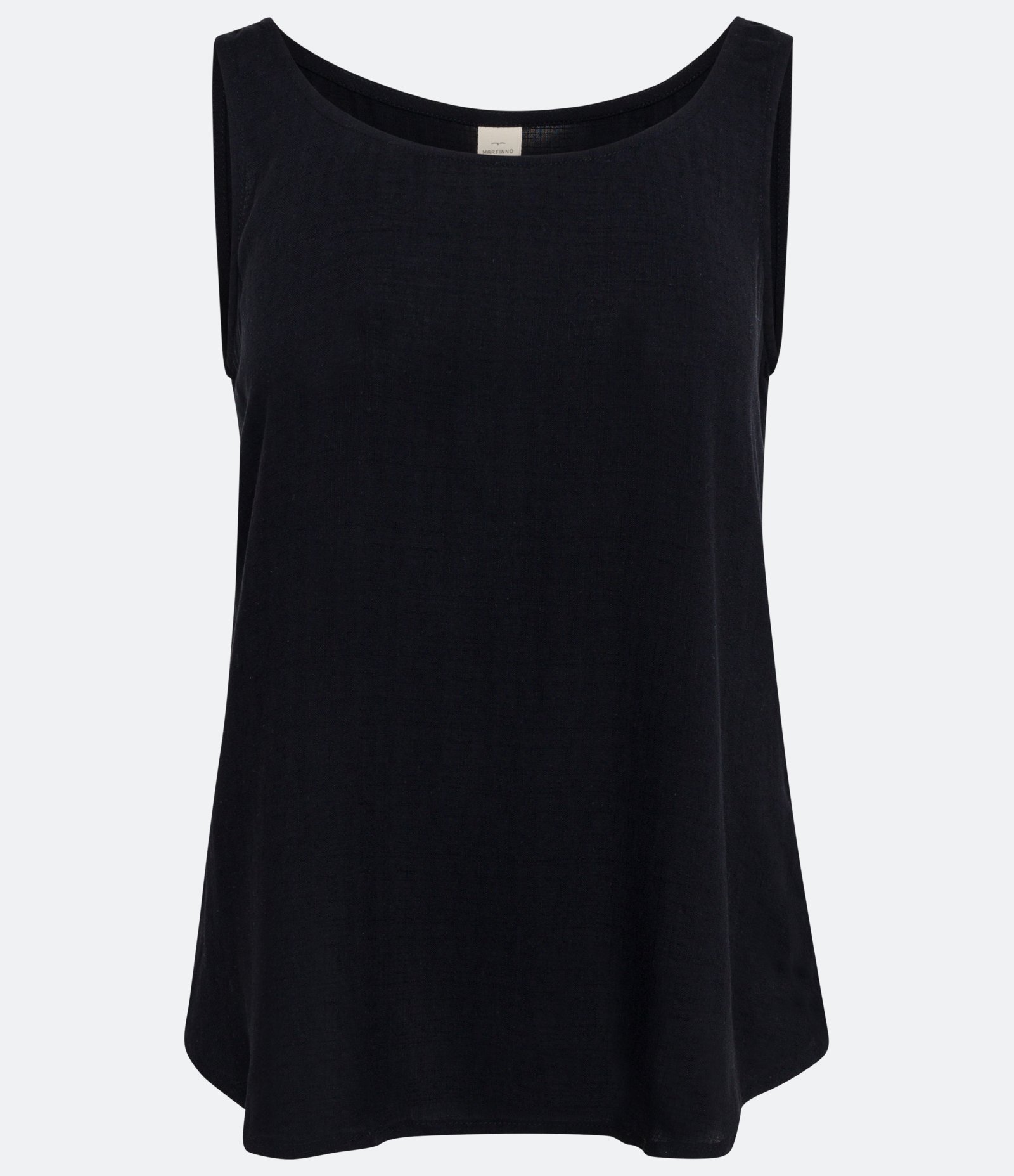 Blusa Regata em Viscose com Gola Redonda Preto 1