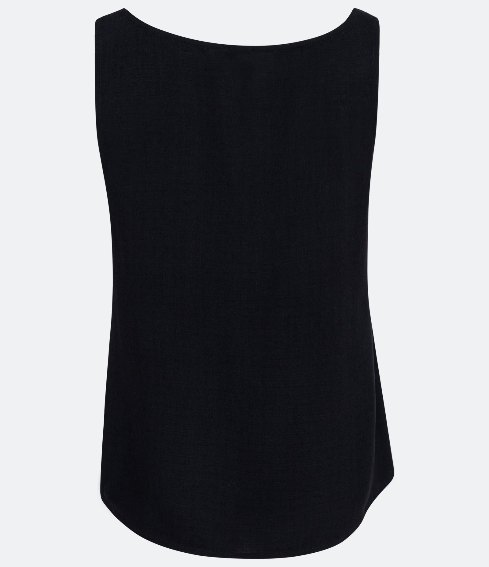 Blusa Regata em Viscose com Gola Redonda Preto 2