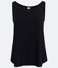 Blusa Regata em Viscose com Gola Redonda