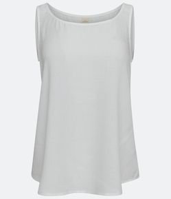 Blusa Regata em Viscose com Gola Redonda