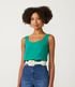 Imagem miniatura do produto Blusa Musculosa en Viscosa con Cuello Redondo Verde 1