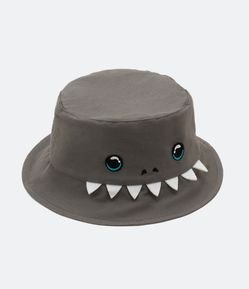 Chapéu Bucket Infantil Bordado de Tubarão com Dentinhos