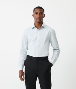 Camisa Slim em Algodão com Manga Longa